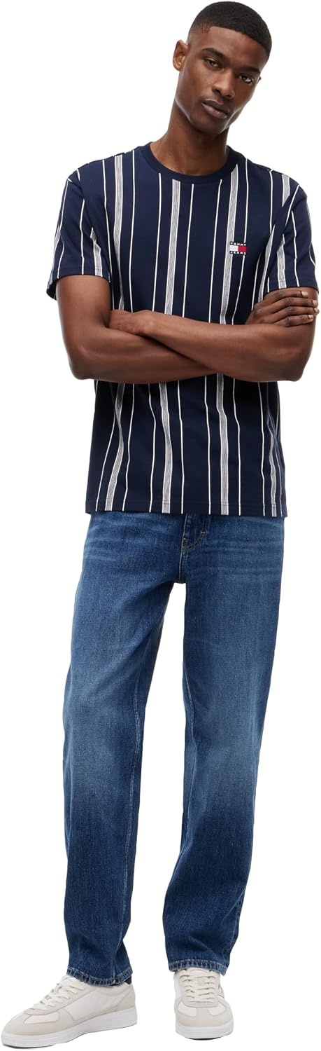 image:imageTommy Jeans Mens Regular Tapered Stretch JeansDenim Mid Blue