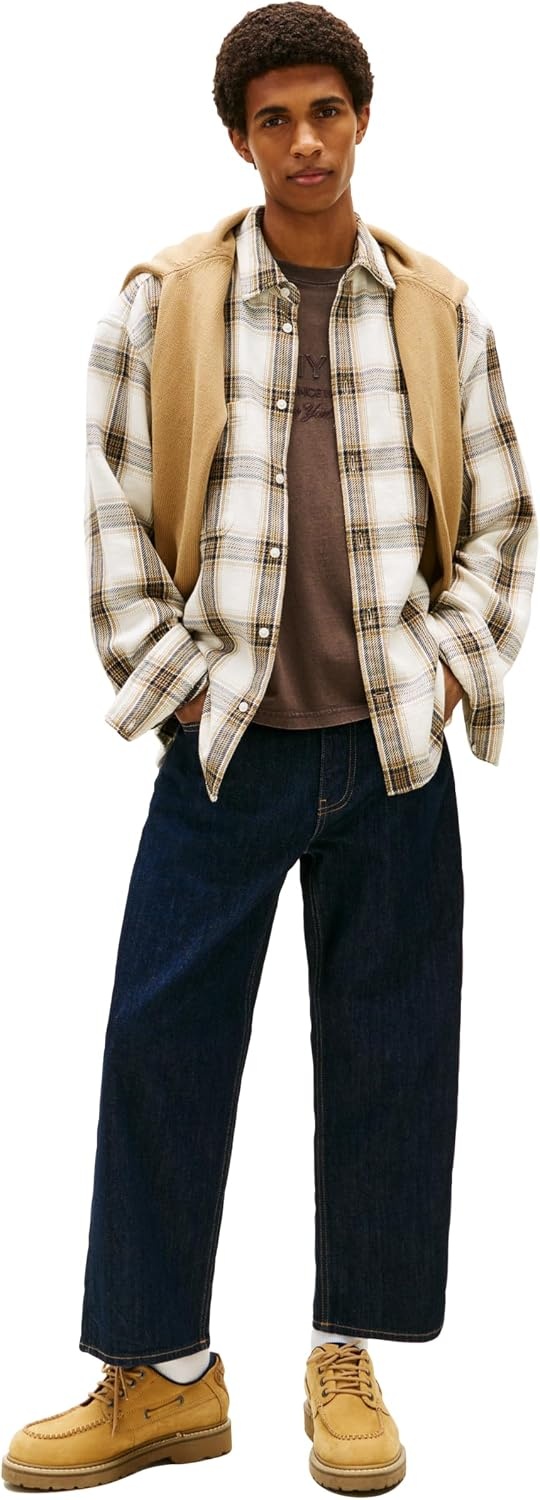 image:imageTommy Jeans Mens Relaxed Straight Stretch JeansDenim Dark