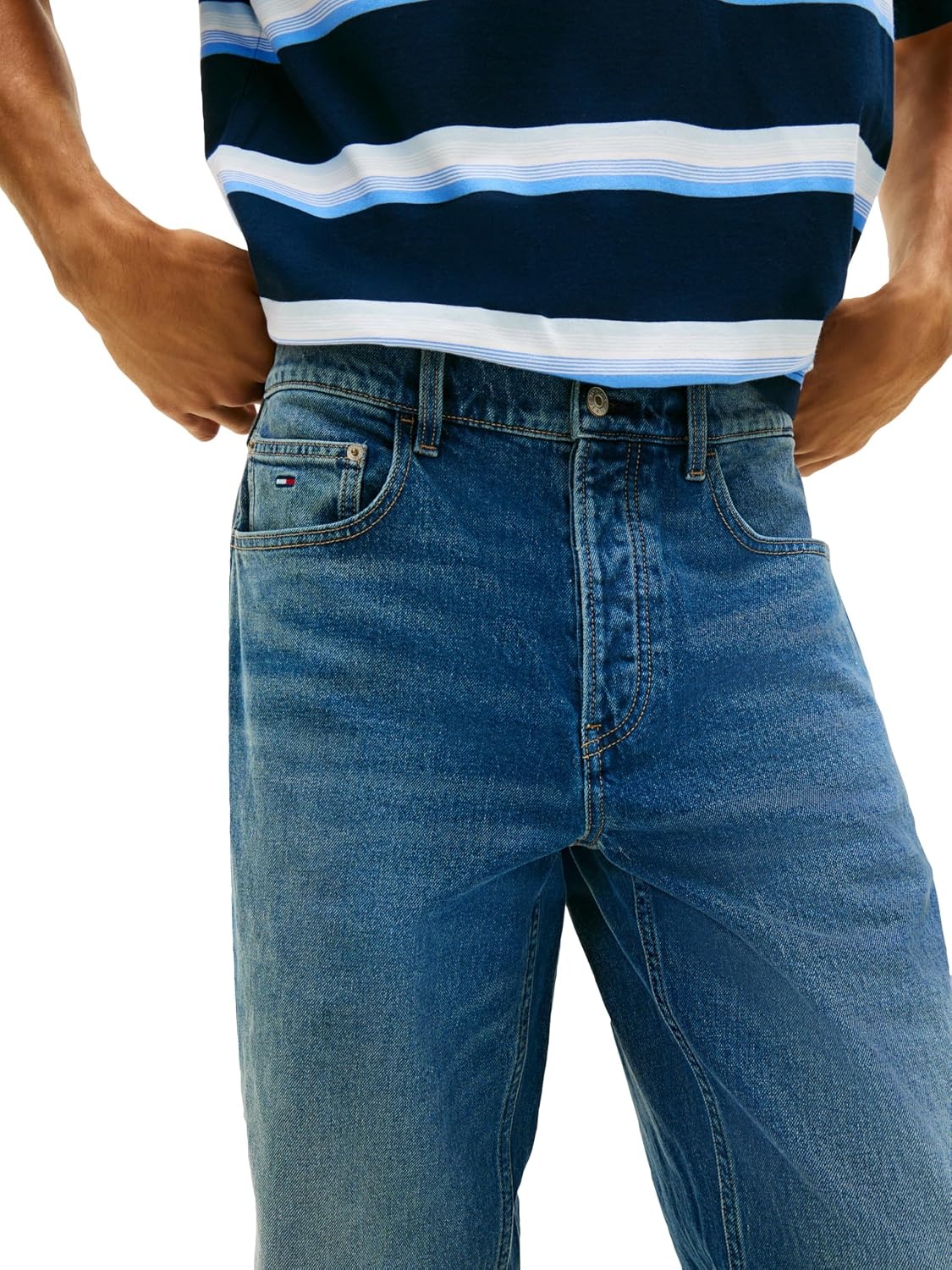 image:imageTommy Jeans Mens Relaxed Straight Stretch JeansDenim Medium