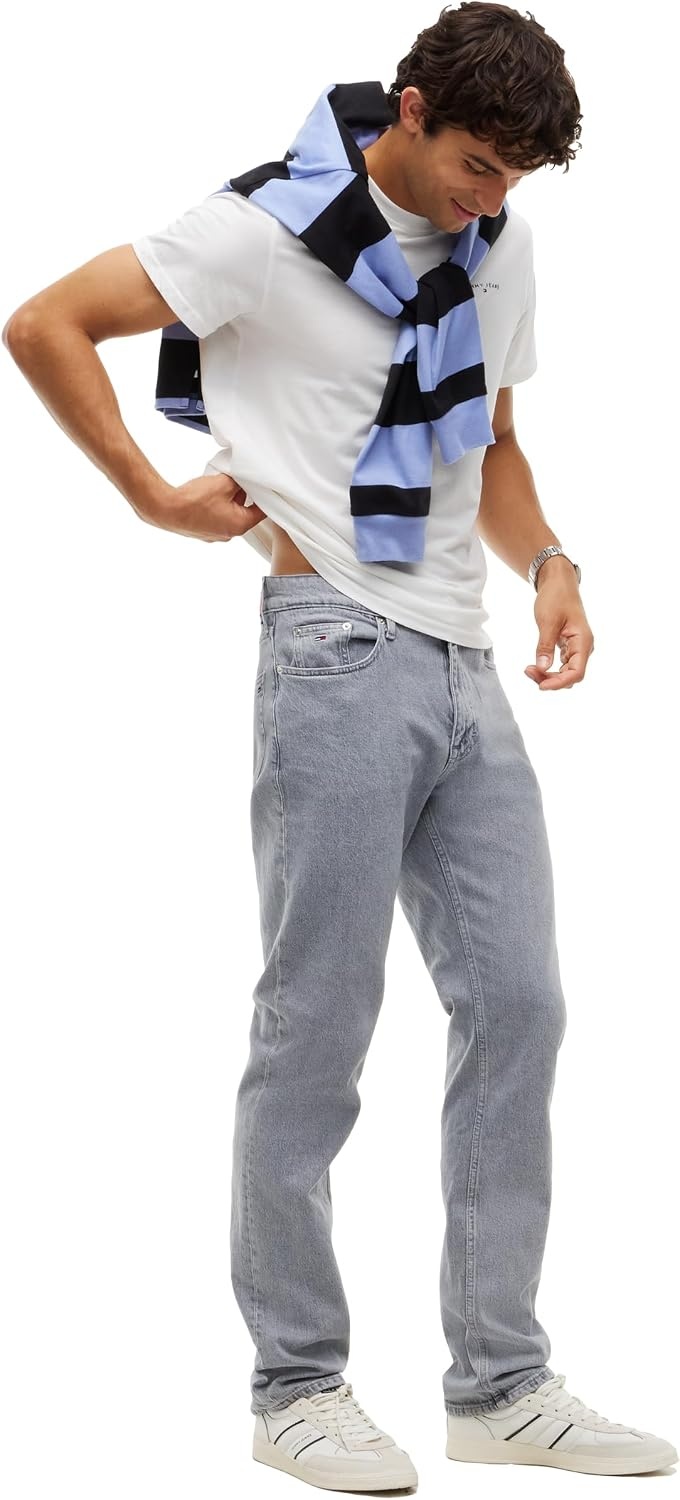 image:imageTommy Jeans Mens Slim Straight Stretch JeansDenim Grey