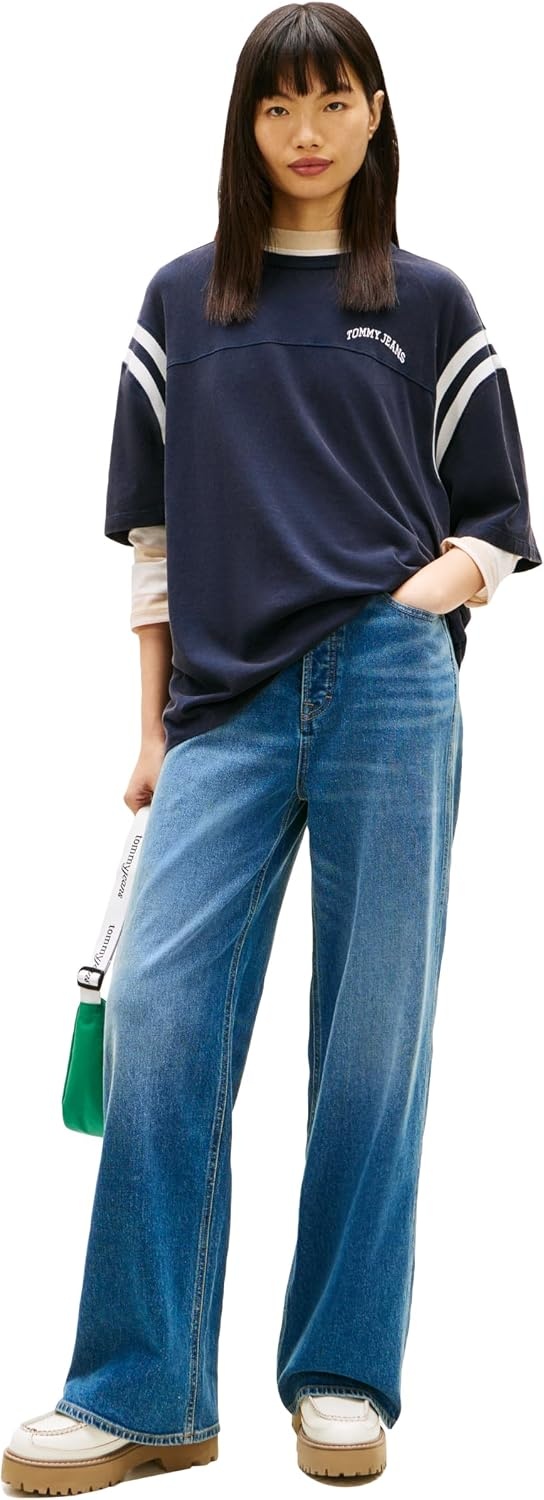 image:imageTommy Jeans Womens Claire High Rise Wide Leg JeansDenim Medium Wash