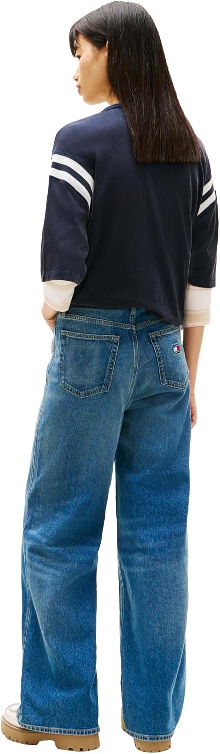 image:imageTommy Jeans Womens Claire High Rise Wide Leg JeansDenim Medium Wash