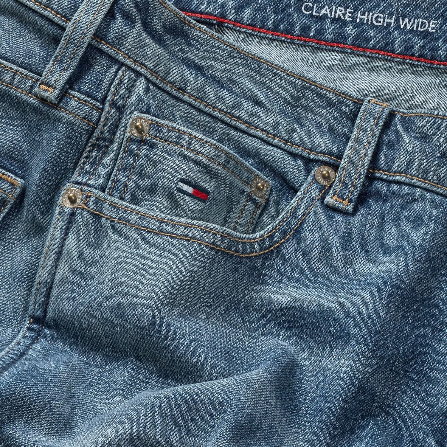 image:imageTommy Jeans Womens Claire High Rise Wide Leg JeansDenim Medium Wash