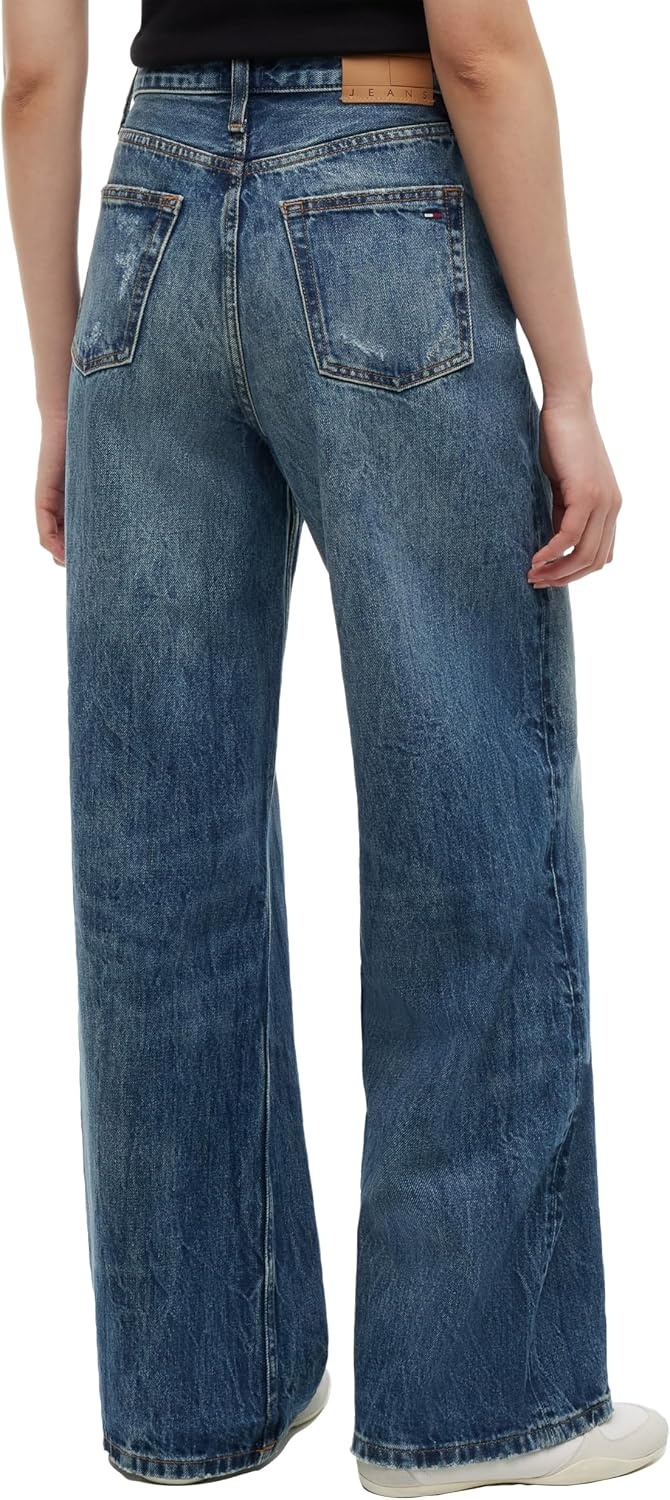 image:imageTommy Jeans Womens Claire High Rise Wide Leg JeansDenim Mid Blue