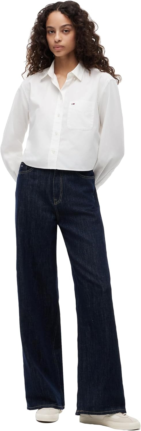image:imageTommy Jeans Womens Claire High Rise Wide Leg JeansDenim Ultra Dark