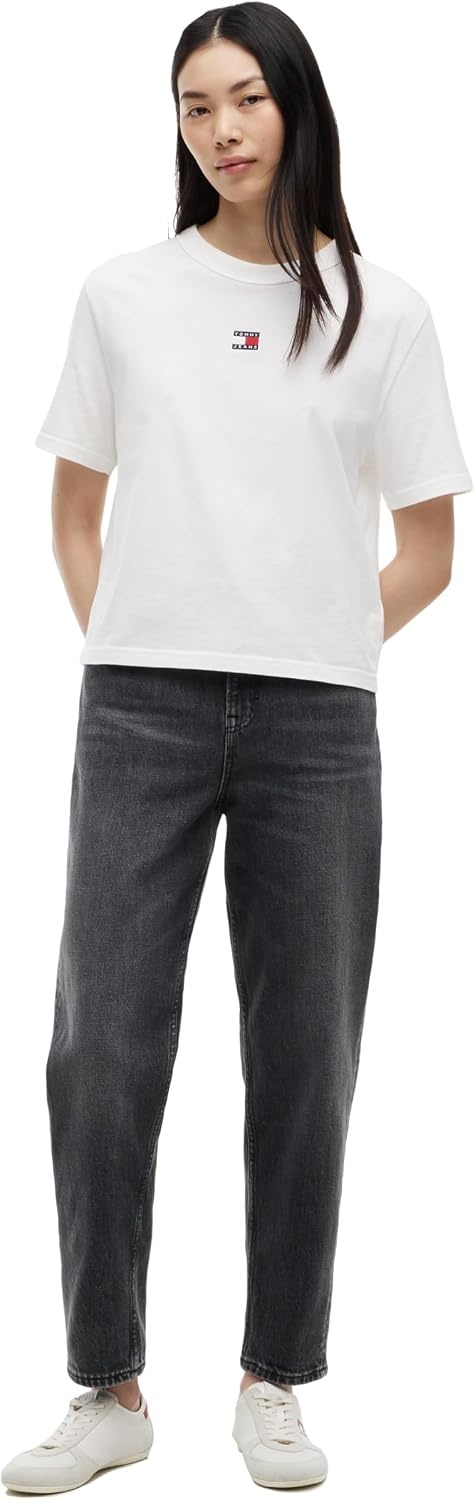 image:imageTommy Jeans Womens High Rise Tapered Leg Mom JeansDenim Black