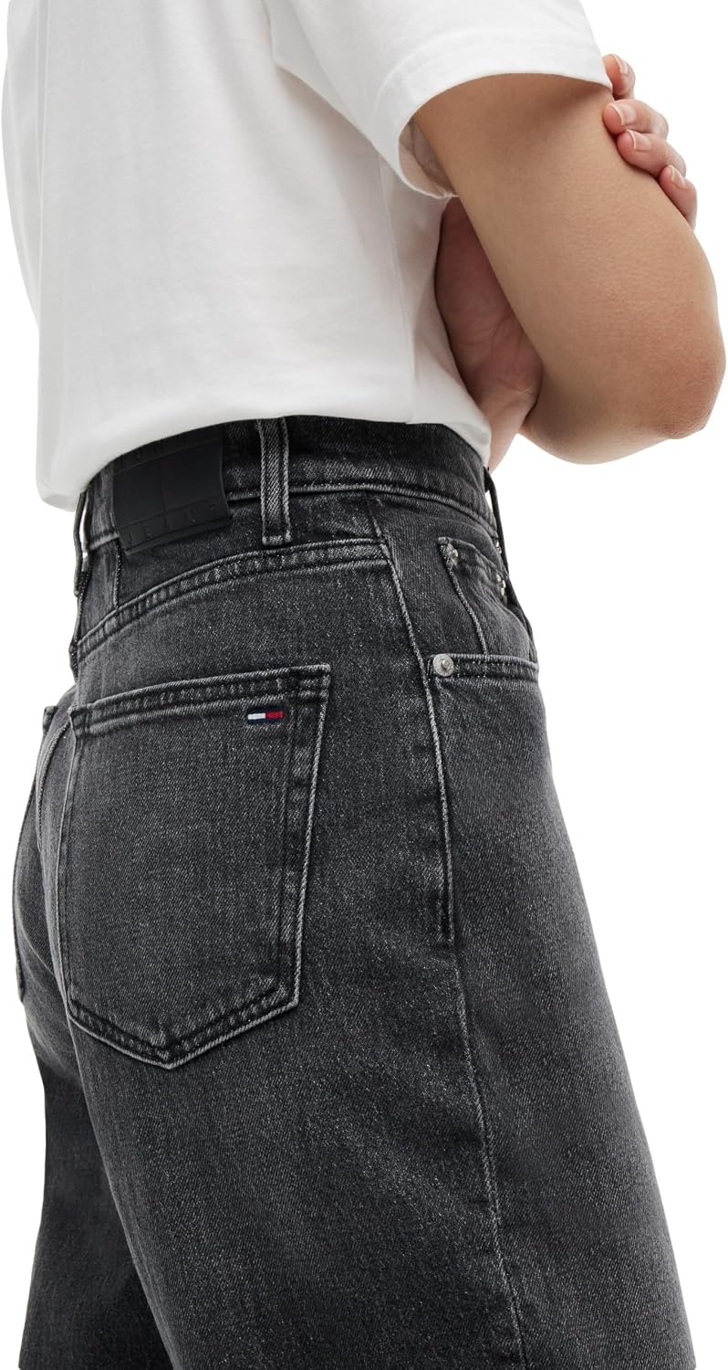 image:imageTommy Jeans Womens High Rise Tapered Leg Mom JeansDenim Black