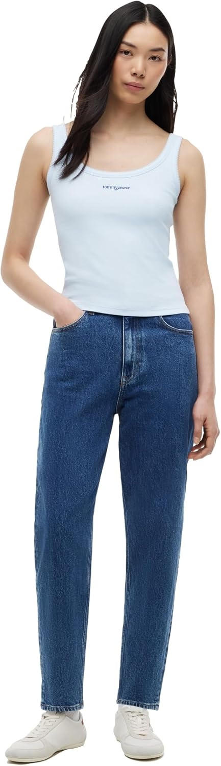 image:imageTommy Jeans Womens High Rise Tapered Leg Mom JeansDenim Medium