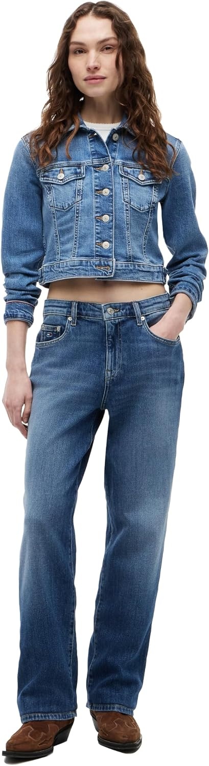 image:imageTommy Jeans Womens Kira Mid Rise Slim Straight JeanDenim Medium