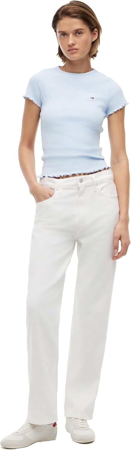 image:imageTommy Jeans Womens Layla High Rise Slim Straight JeansDenim Bright White