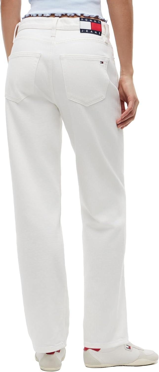 image:imageTommy Jeans Womens Layla High Rise Slim Straight JeansDenim Bright White