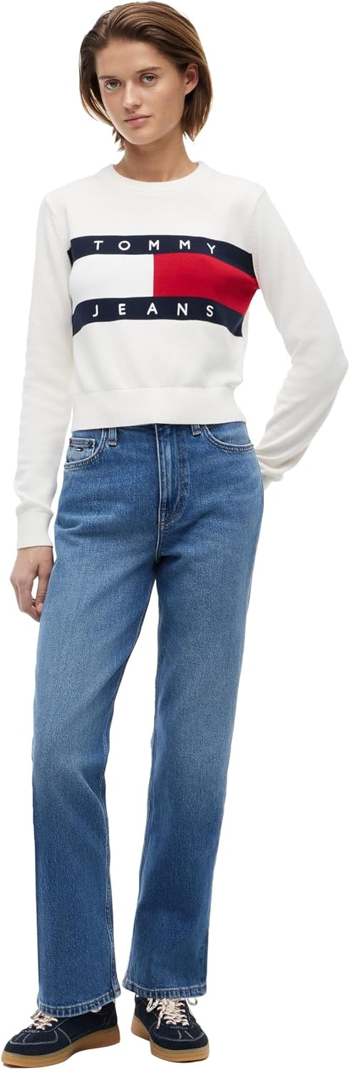 image:imageTommy Jeans Womens Layla High Rise Slim Straight JeansDenim Medium Wash