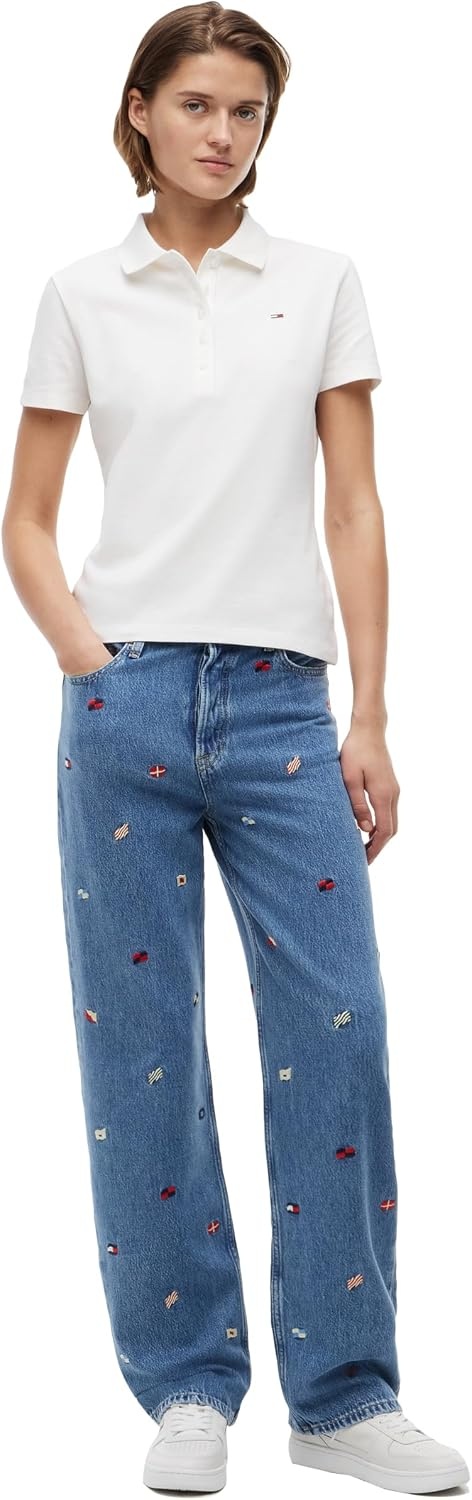 image:imageTommy Jeans Womens Layla High Rise Slim Straight JeansDenim MediumAoe
