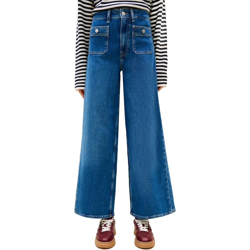 image:imageTommy Hilfiger Womens High Rise Wide Leg Jeans with StretchMid Blue