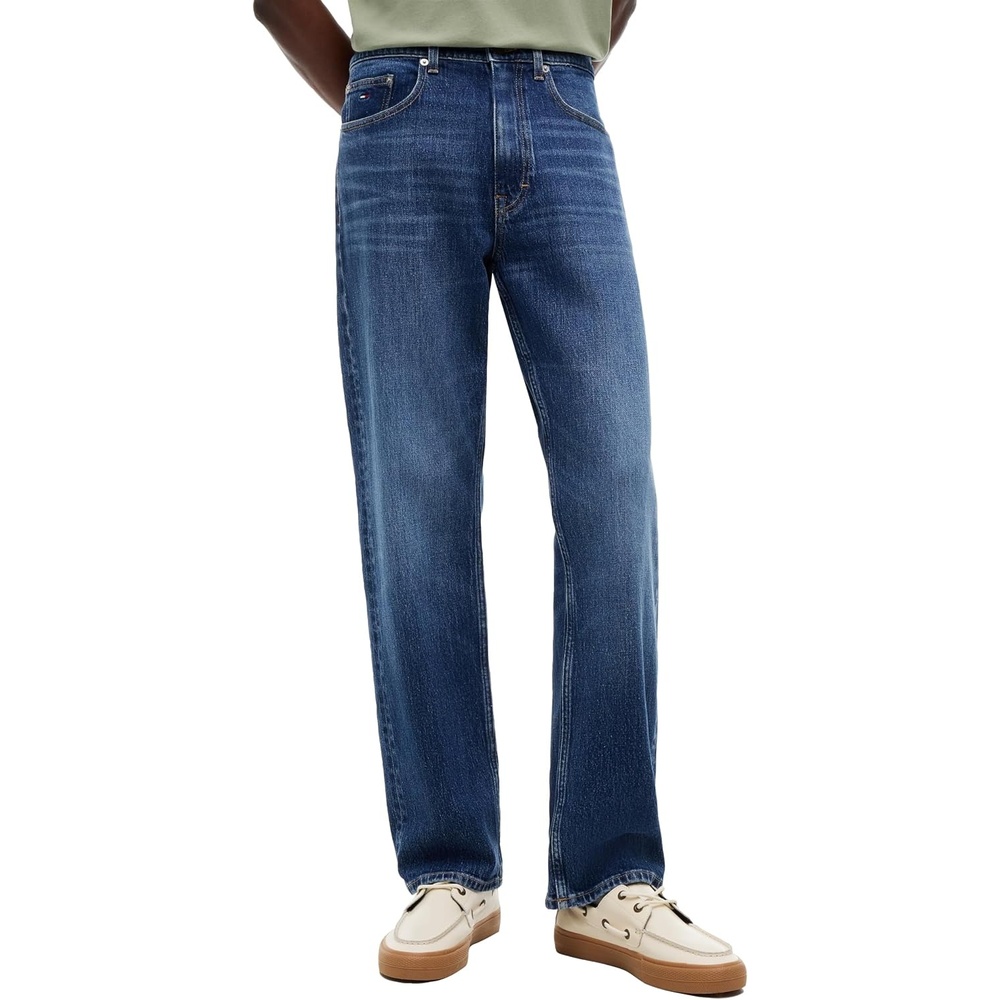 image:imageTommy Jeans Mens Regular Straight Stretch JeansDenim Dark Wash