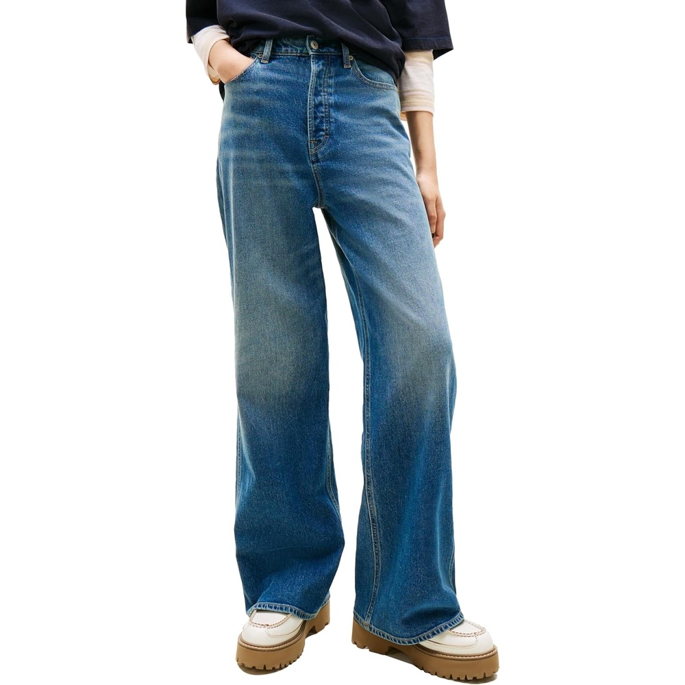 image:imageTommy Jeans Womens Claire High Rise Wide Leg JeansDenim Medium Wash