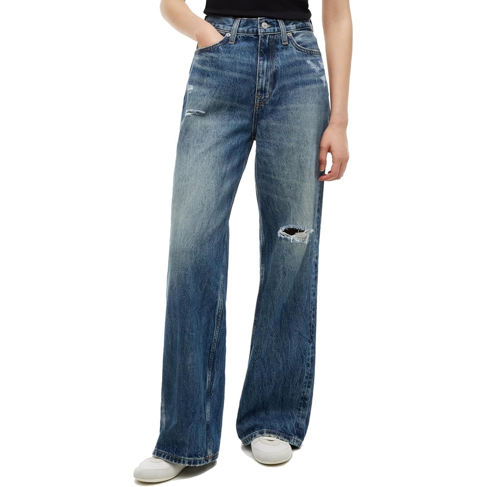 image:imageTommy Jeans Womens Claire High Rise Wide Leg JeansDenim Mid Blue