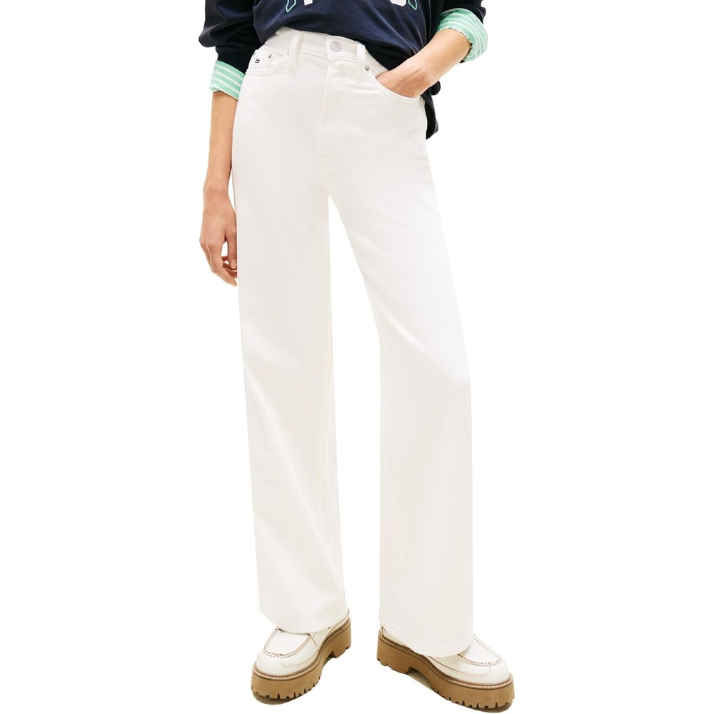 image:imageTommy Jeans Womens Claire High Rise Wide Leg JeansDenim White