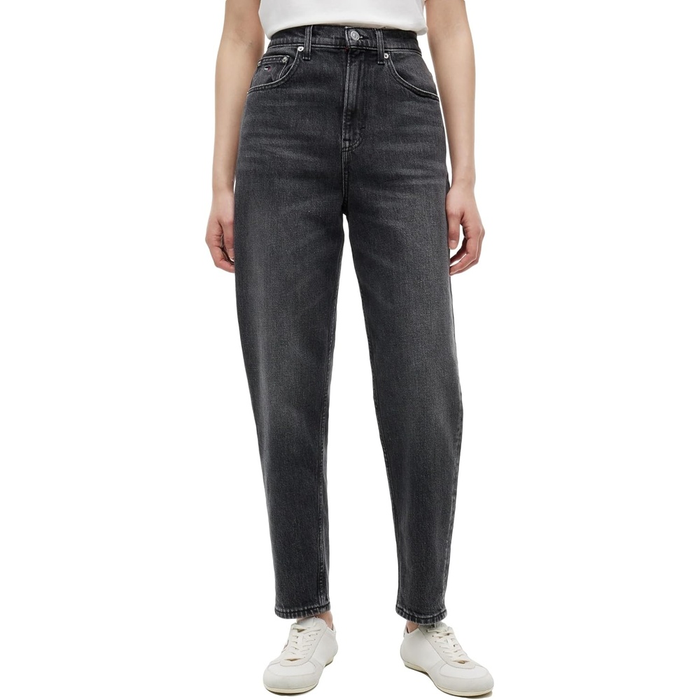 image:imageTommy Jeans Womens High Rise Tapered Leg Mom JeansDenim Black