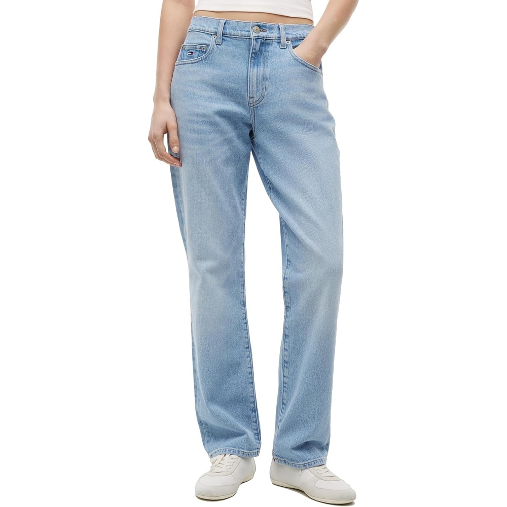 image:imageTommy Jeans Womens Kira Mid Rise Slim Straight JeanDenim Light
