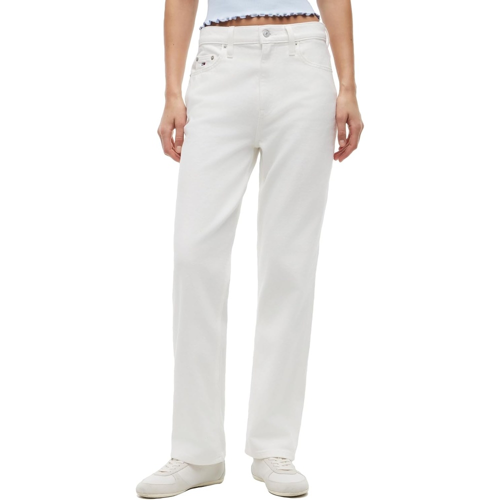image:imageTommy Jeans Womens Layla High Rise Slim Straight JeansDenim Bright White
