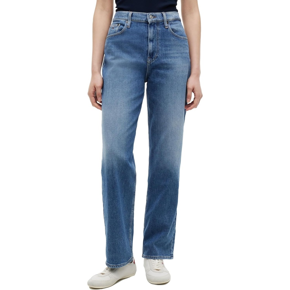 image:imageTommy Jeans Womens Layla High Rise Slim Straight JeansDenim Mid Blue