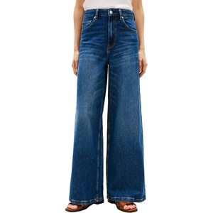 Tommy Hilfiger Women’s High Rise Wide Leg Jeans with Stretch(Jet)