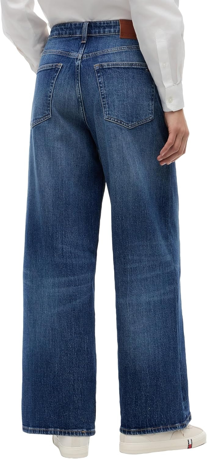 image:imageTommy Jeans Womens Charlie Mid Rise Loose Wide Leg JeansDenim Dark Wash