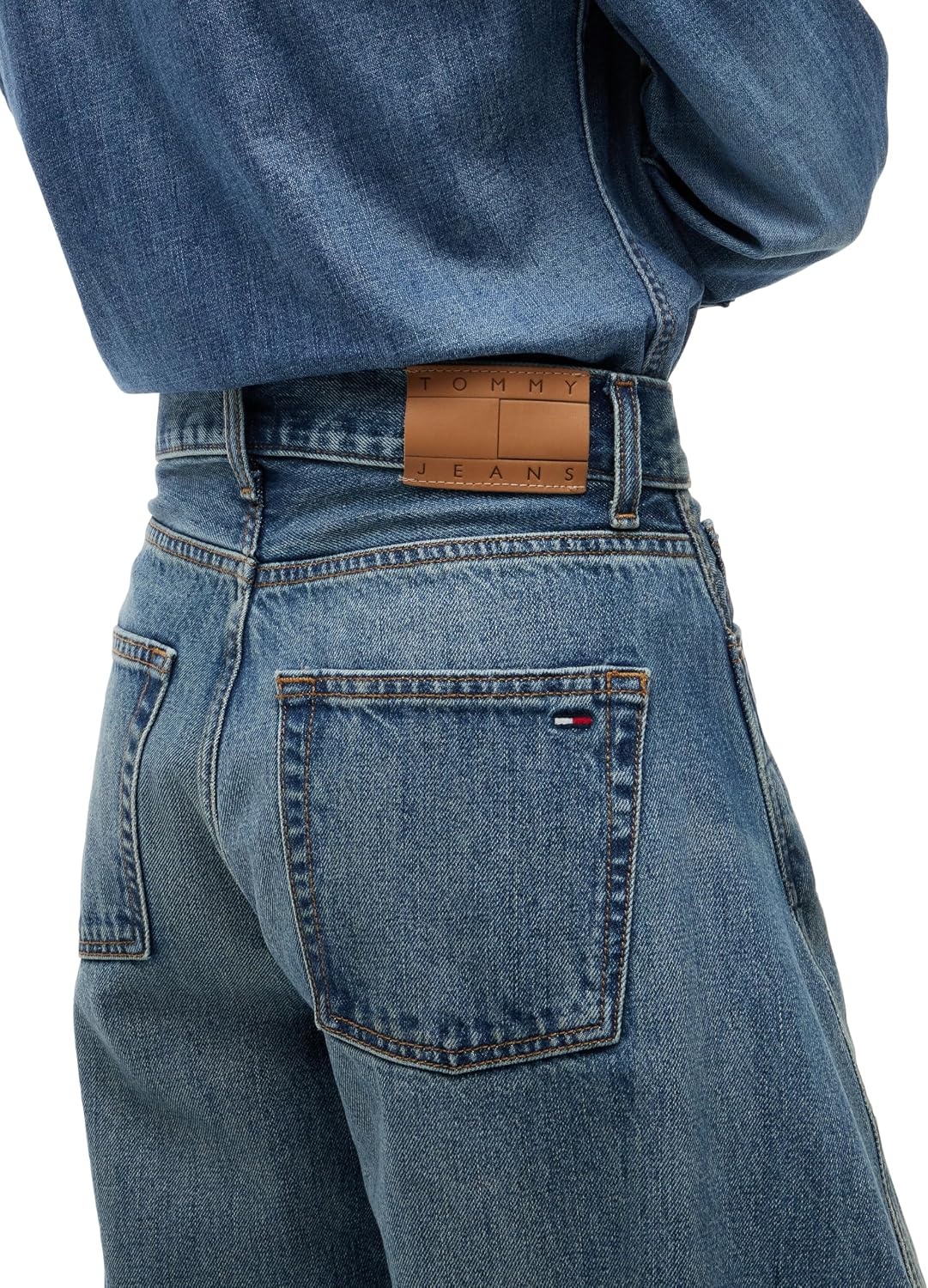 image:imageTommy Jeans Womens Ella Mid Rise Barrel Leg JeansDenim Dark