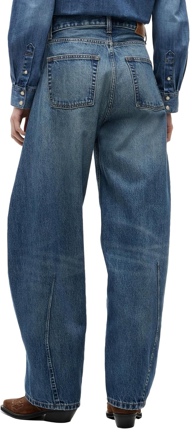 image:imageTommy Jeans Womens Ella Mid Rise Barrel Leg JeansDenim Dark