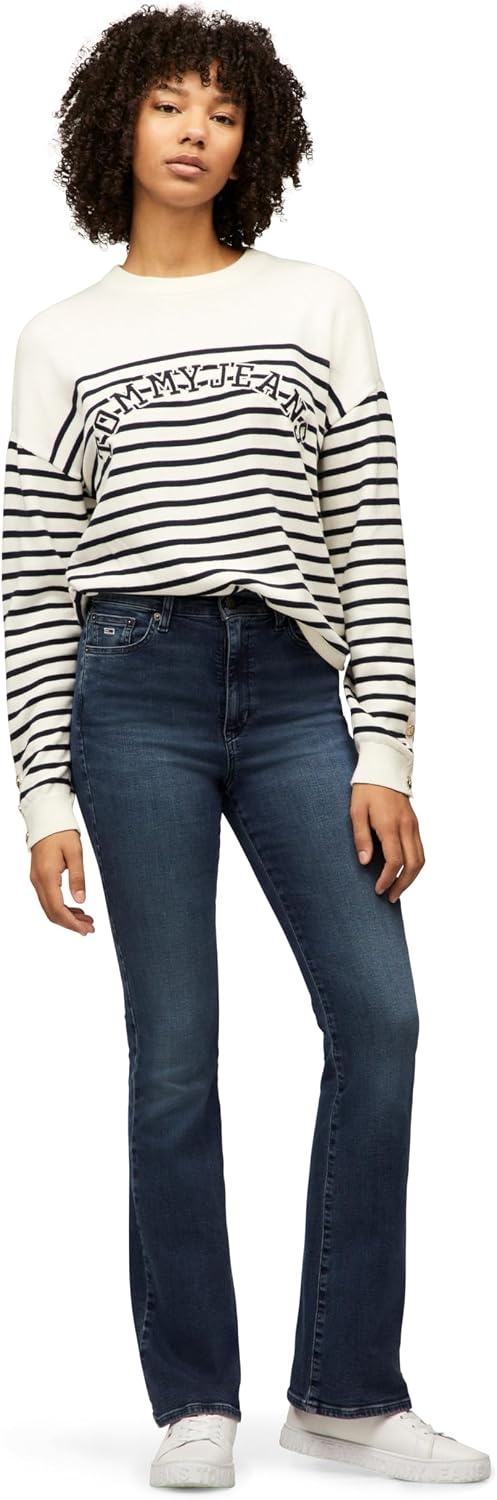 image:imageTommy Jeans Womens Sylvia High Rise Flare JeansDenim Washed Blue Black