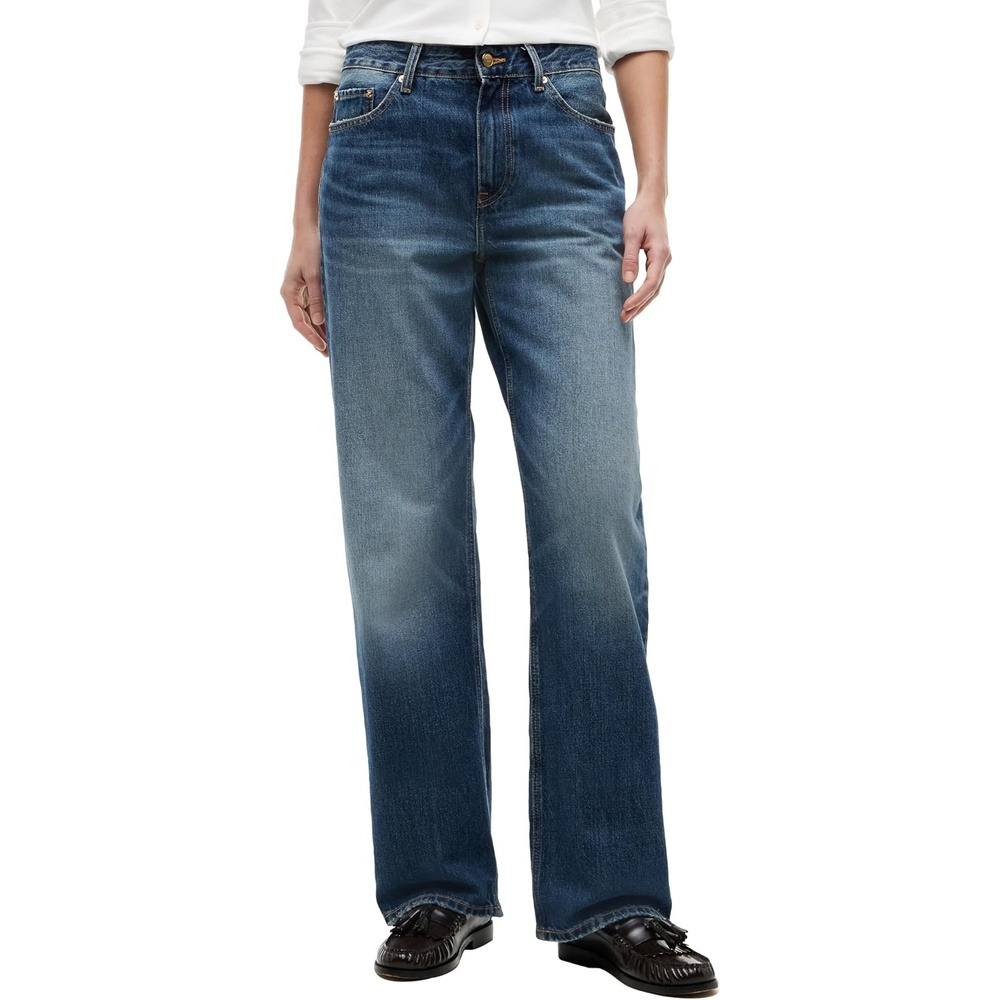 image:imageTommy Hilfiger Womens Mid Rise Loose Straight JeansCam Mid
