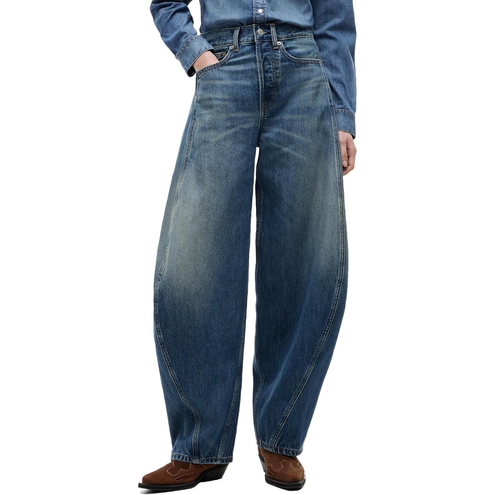 image:imageTommy Jeans Womens Ella Mid Rise Barrel Leg JeansDenim Dark