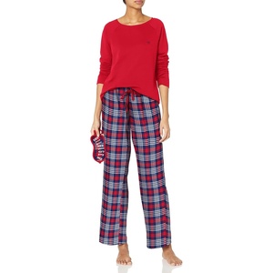 Tommy Hilfiger Women’s Top and Flannel Pant Bottom Pajama Set Pj(Chelsea Plaid)