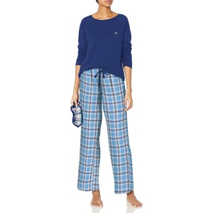 Tommy Hilfiger Women’s Top and Flannel Pant Bottom Pajama Set Pj(Sugar Baby Plaid)
