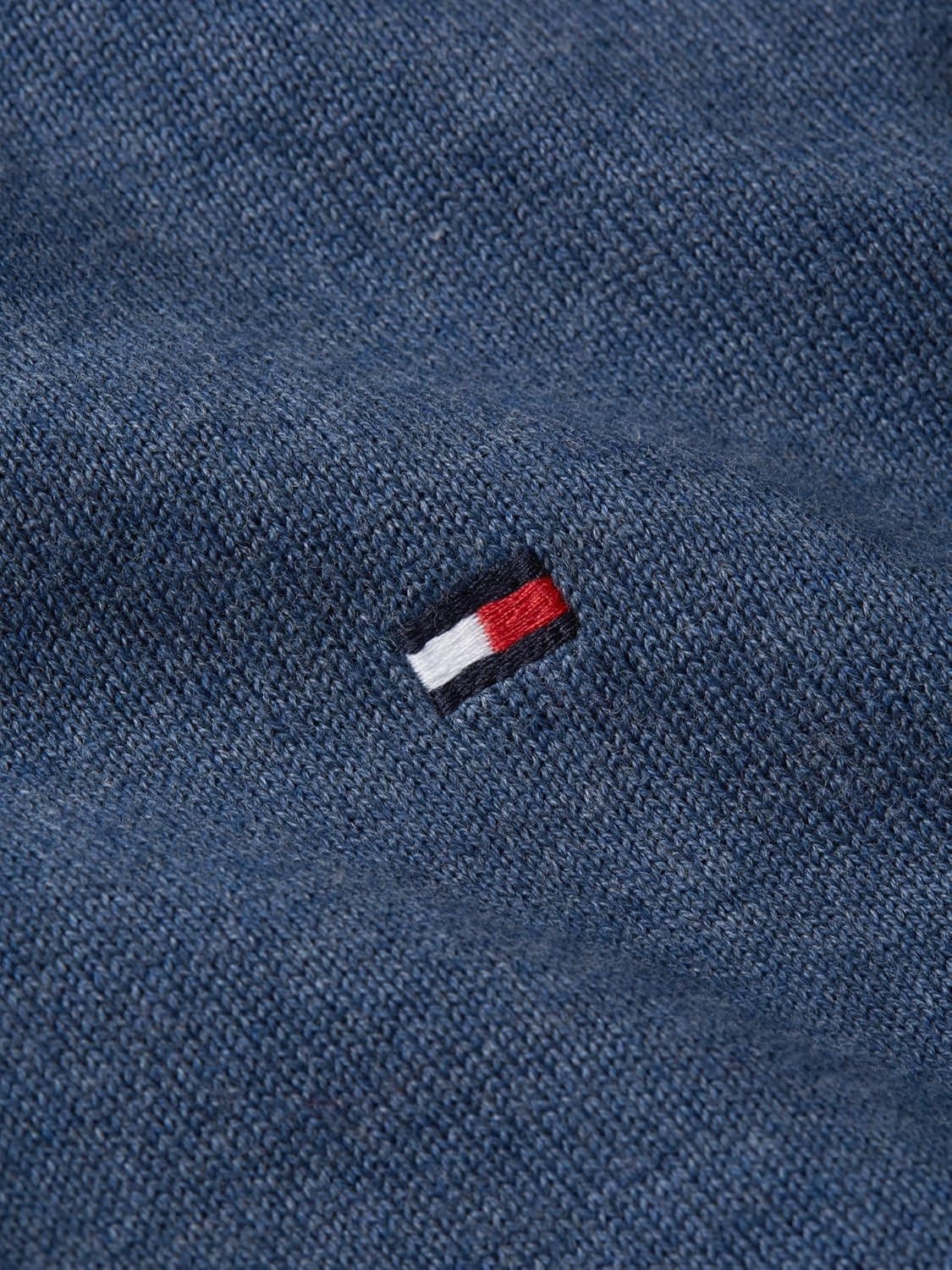 image:imageTommy Hilfiger Mens Cotton Solid V Neck Sweater Lightweight PulloverAegean Sea Heather