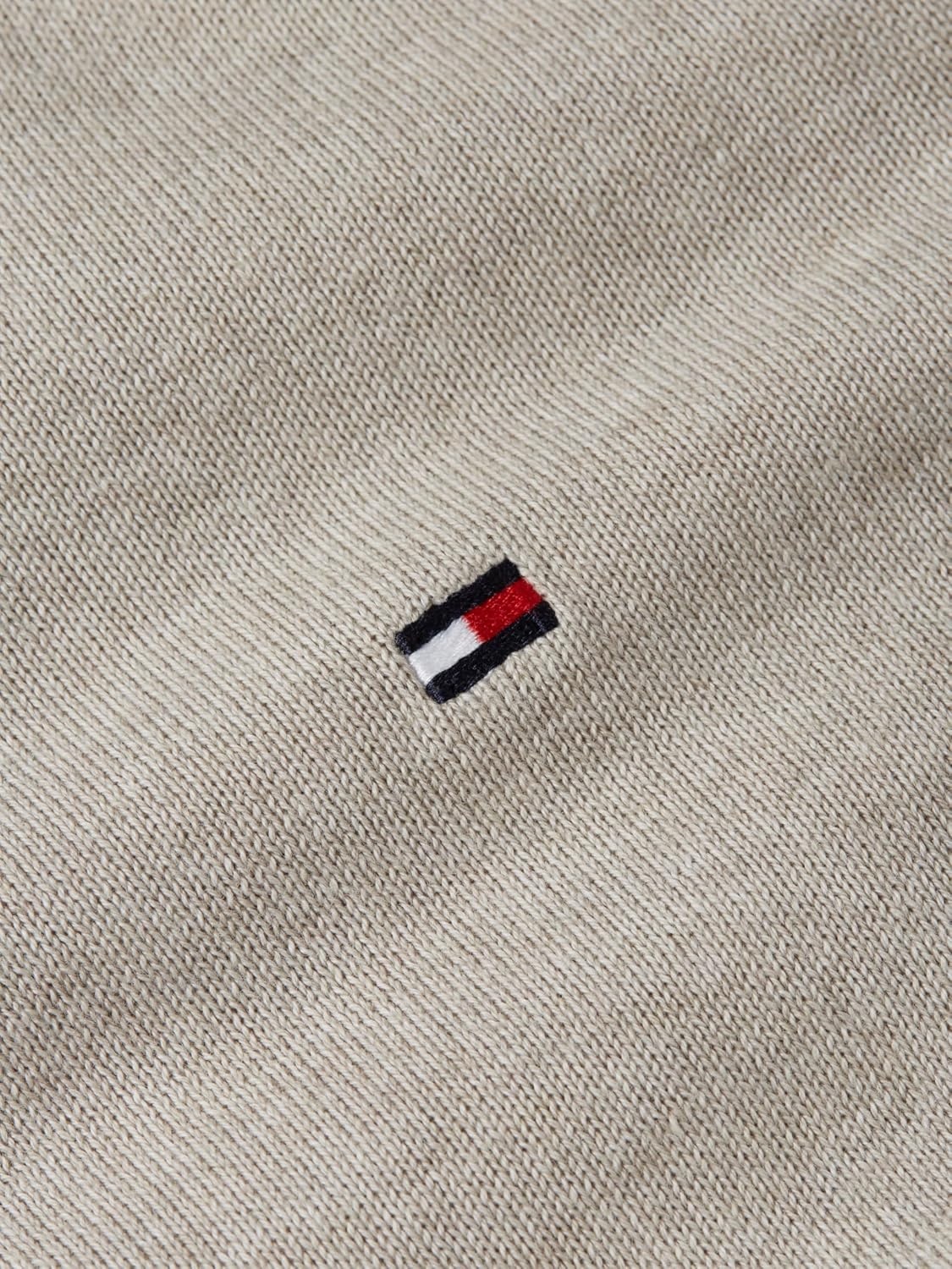 image:imageTommy Hilfiger Mens Cotton Solid V Neck Sweater Lightweight PulloverSandalwood Heather
