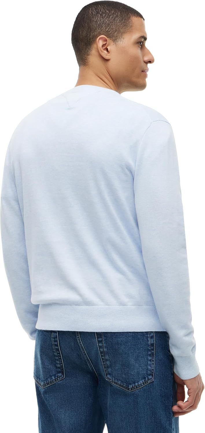 image:imageTommy Hilfiger Mens Cotton Solid V Neck Sweater Lightweight PulloverSky Blue Heather