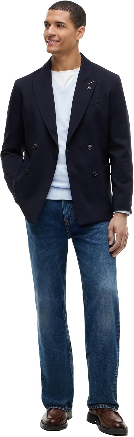 image:imageTommy Hilfiger Mens Cotton Solid V Neck Sweater Lightweight PulloverSky Blue Heather