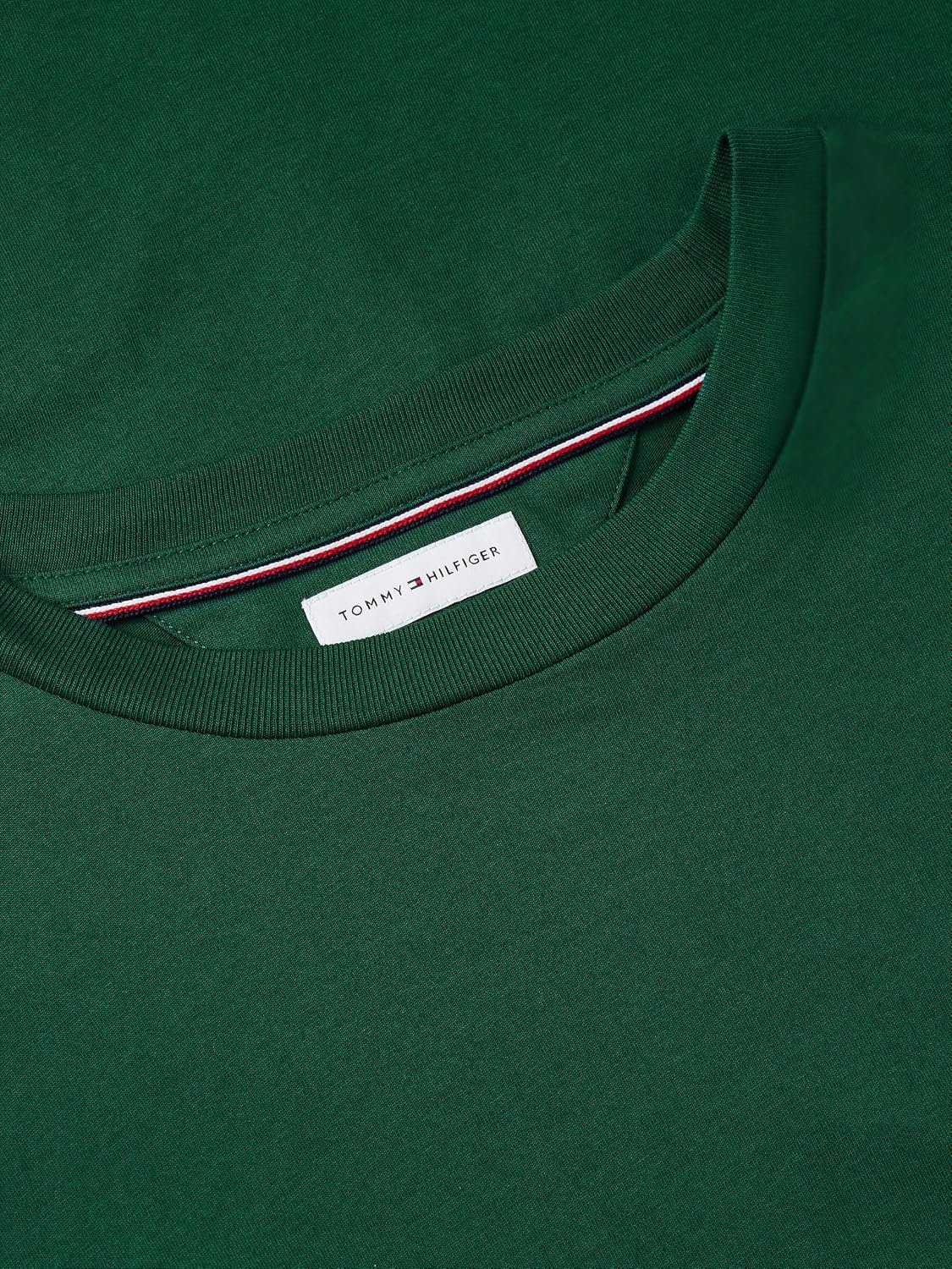 image:imageTommy Hilfiger Mens Long Sleeve Cotton Crewneck Logo Graphic TShirtsOrnamental Green