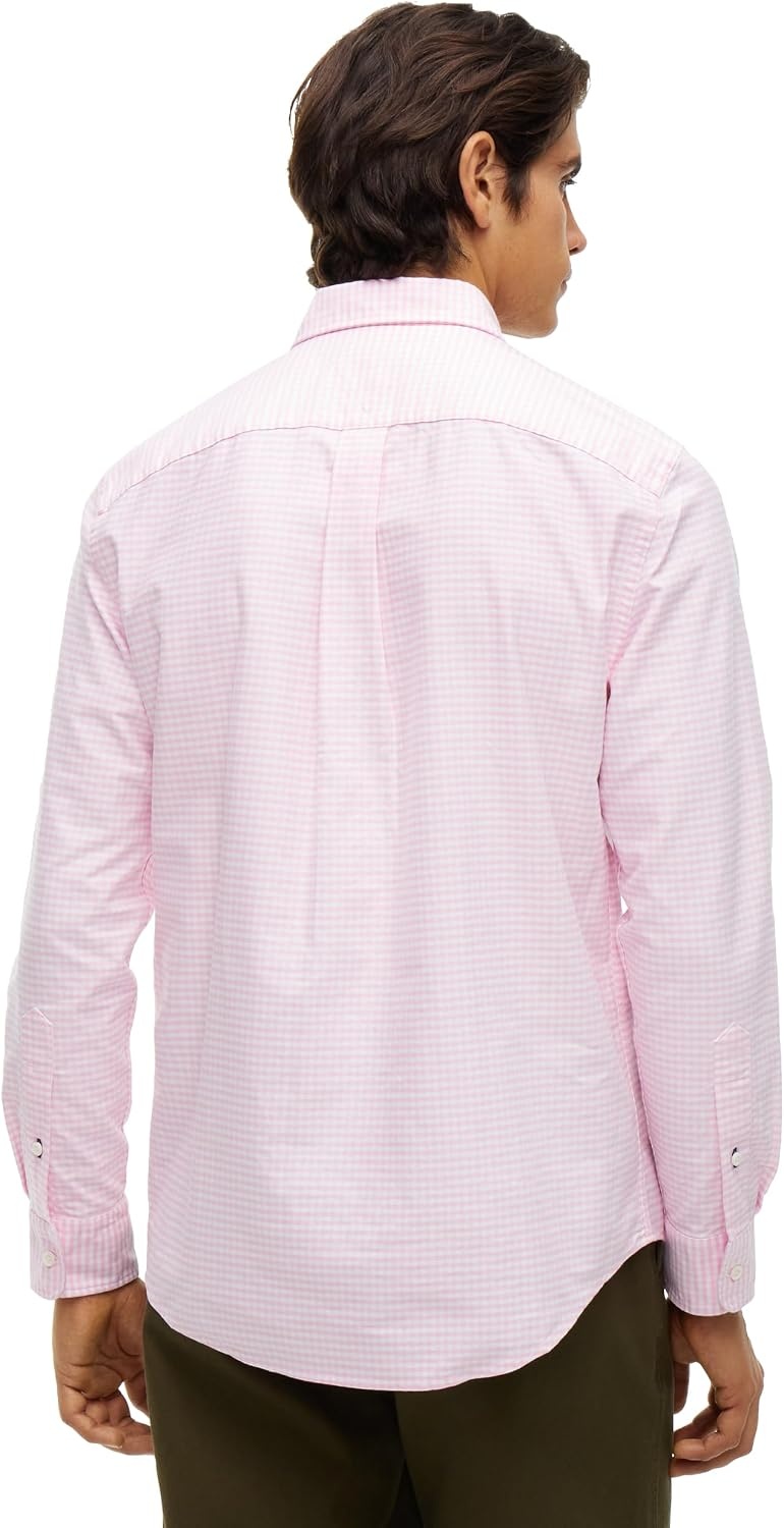 image:imageTommy Hilfiger Mens Long Sleeve Oxford Shirts in Regular Fit Mens Button Down Shirts Also Available in Big and TallClassic Pink Check