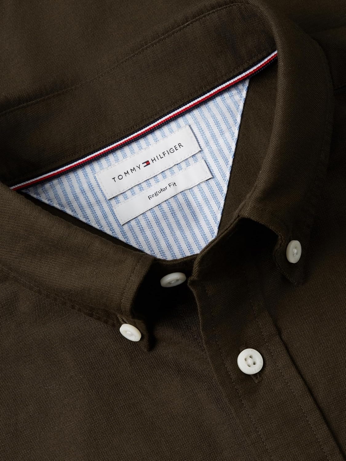 image:imageTommy Hilfiger Mens Long Sleeve Oxford Shirts in Regular Fit Mens Button Down Shirts Also Available in Big and TallDark Coffee Dark Coffee Solid