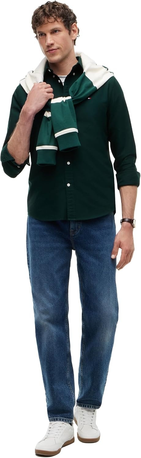 image:imageTommy Hilfiger Mens Long Sleeve Oxford Shirts in Regular Fit Mens Button Down Shirts Also Available in Big and TallHunter Hunter Solid