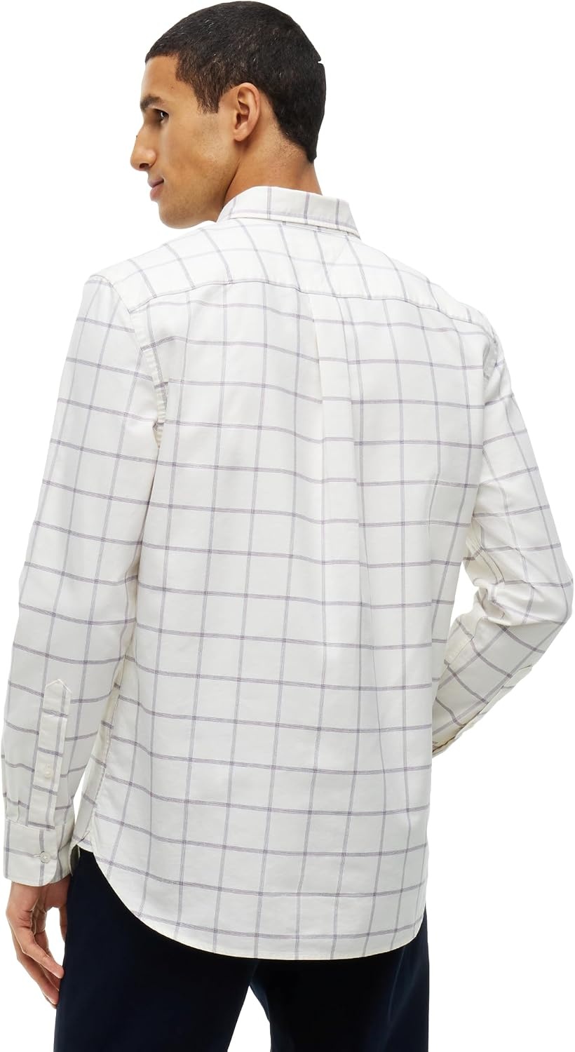 image:imageTommy Hilfiger Mens Long Sleeve Oxford Shirts in Regular Fit Mens Button Down Shirts Also Available in Big and TallIvory Silk Check