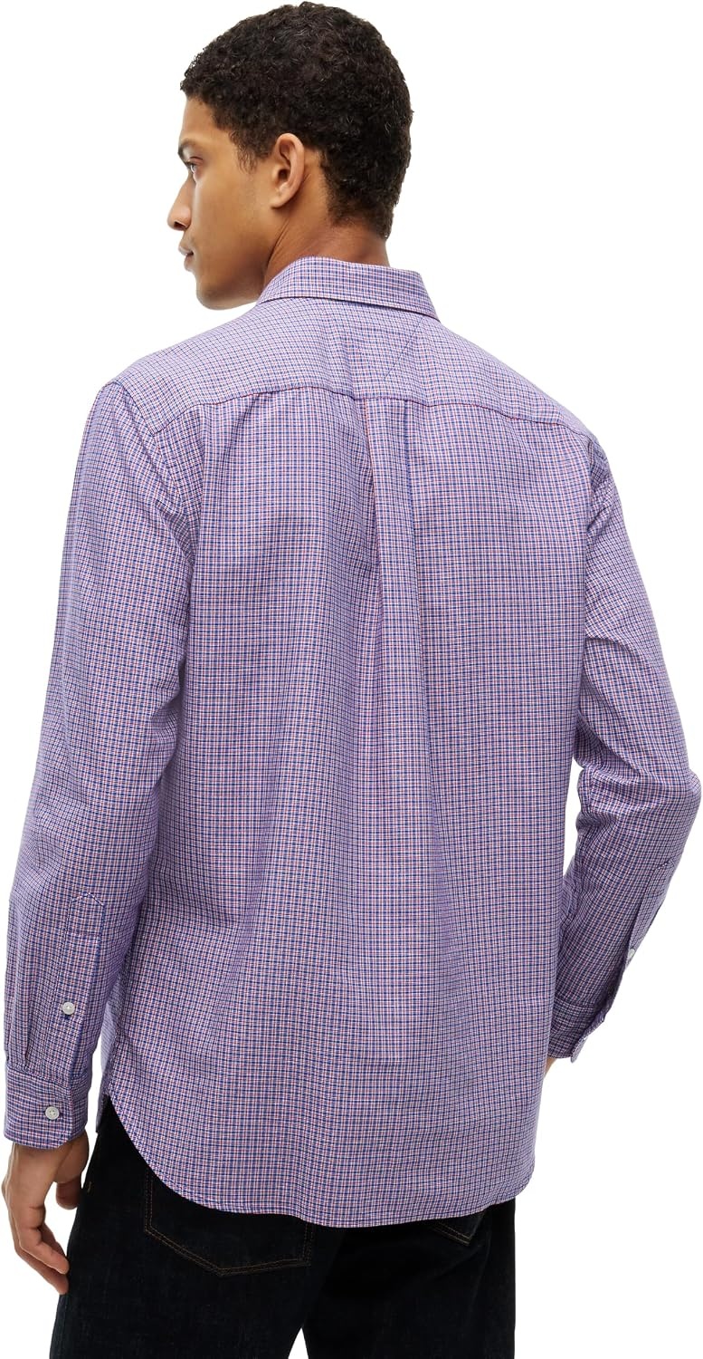 image:imageTommy Hilfiger Mens Long Sleeve Oxford Shirts in Regular Fit Mens Button Down Shirts Also Available in Big and TallMedium Red Check Wash
