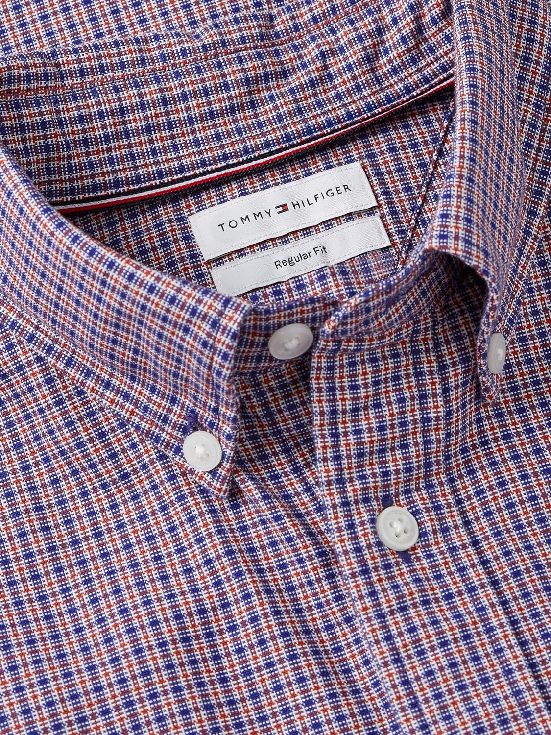 image:imageTommy Hilfiger Mens Long Sleeve Oxford Shirts in Regular Fit Mens Button Down Shirts Also Available in Big and TallMedium Red Check Wash