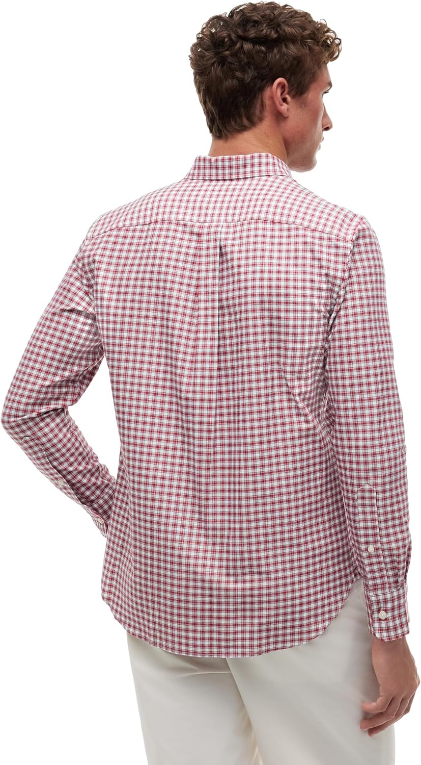 image:imageTommy Hilfiger Mens Long Sleeve Oxford Shirts in Regular Fit Mens Button Down Shirts Also Available in Big and TallMedium Red White Check