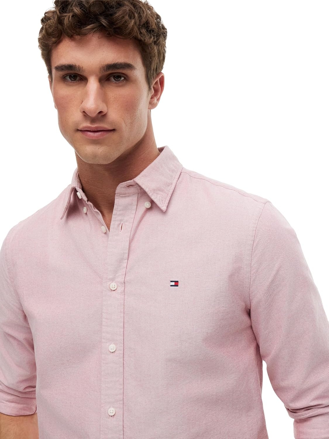 image:imageTommy Hilfiger Mens Long Sleeve Oxford Shirts in Regular Fit Mens Button Down Shirts Also Available in Big and TallMedium Red