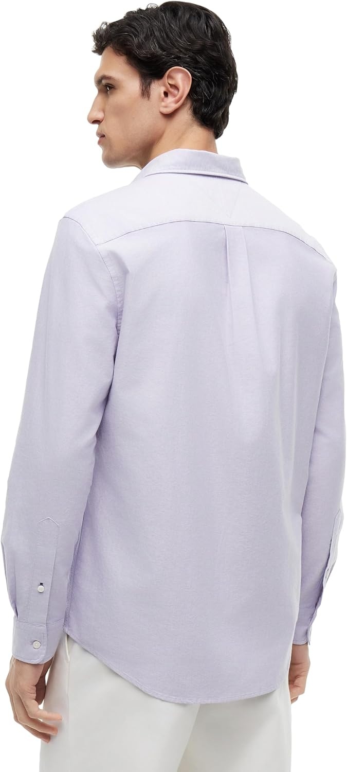image:imageTommy Hilfiger Mens Long Sleeve Oxford Shirts in Regular Fit Mens Button Down Shirts Also Available in Big and TallMonarch Purple