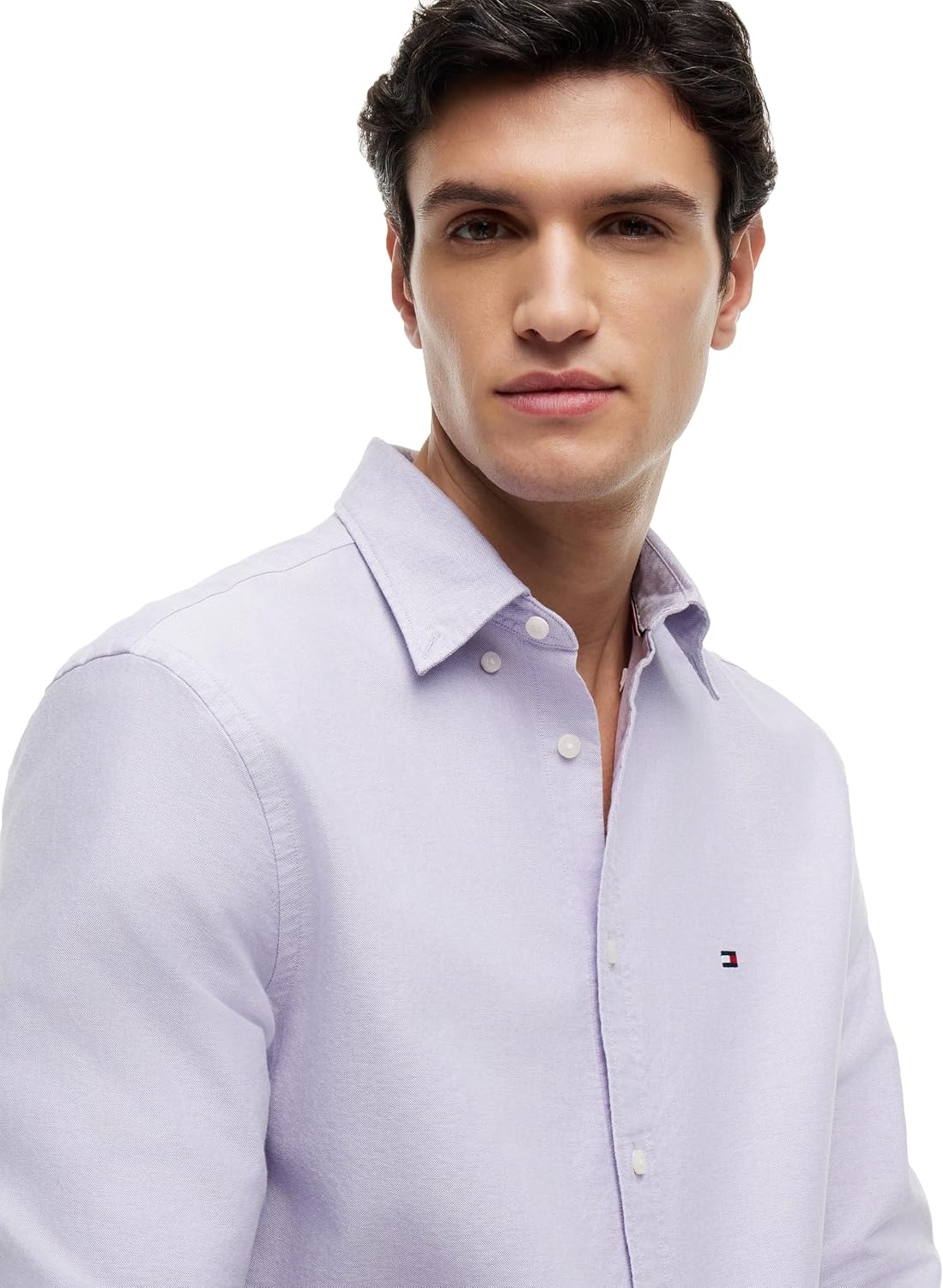 image:imageTommy Hilfiger Mens Long Sleeve Oxford Shirts in Regular Fit Mens Button Down Shirts Also Available in Big and TallMonarch Purple